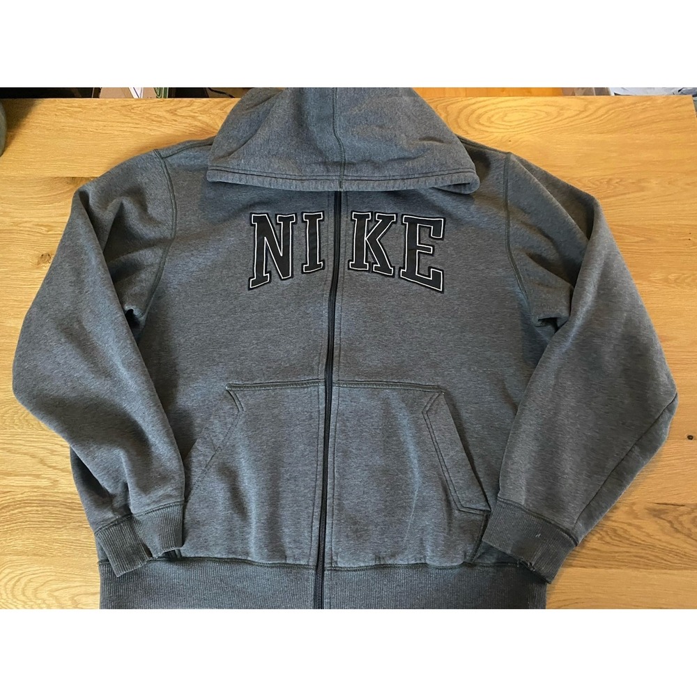 Nike Sportswear Men Full Zip Hoodie SZ XL Gray VTG Varsity Style Code 333260-071 - Picture 4 of 16